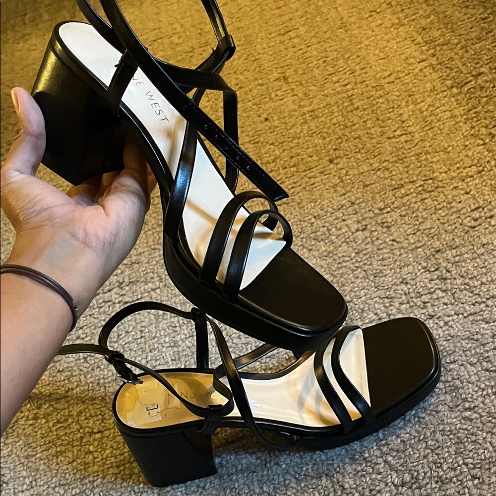 Nine West Black chunky Heel